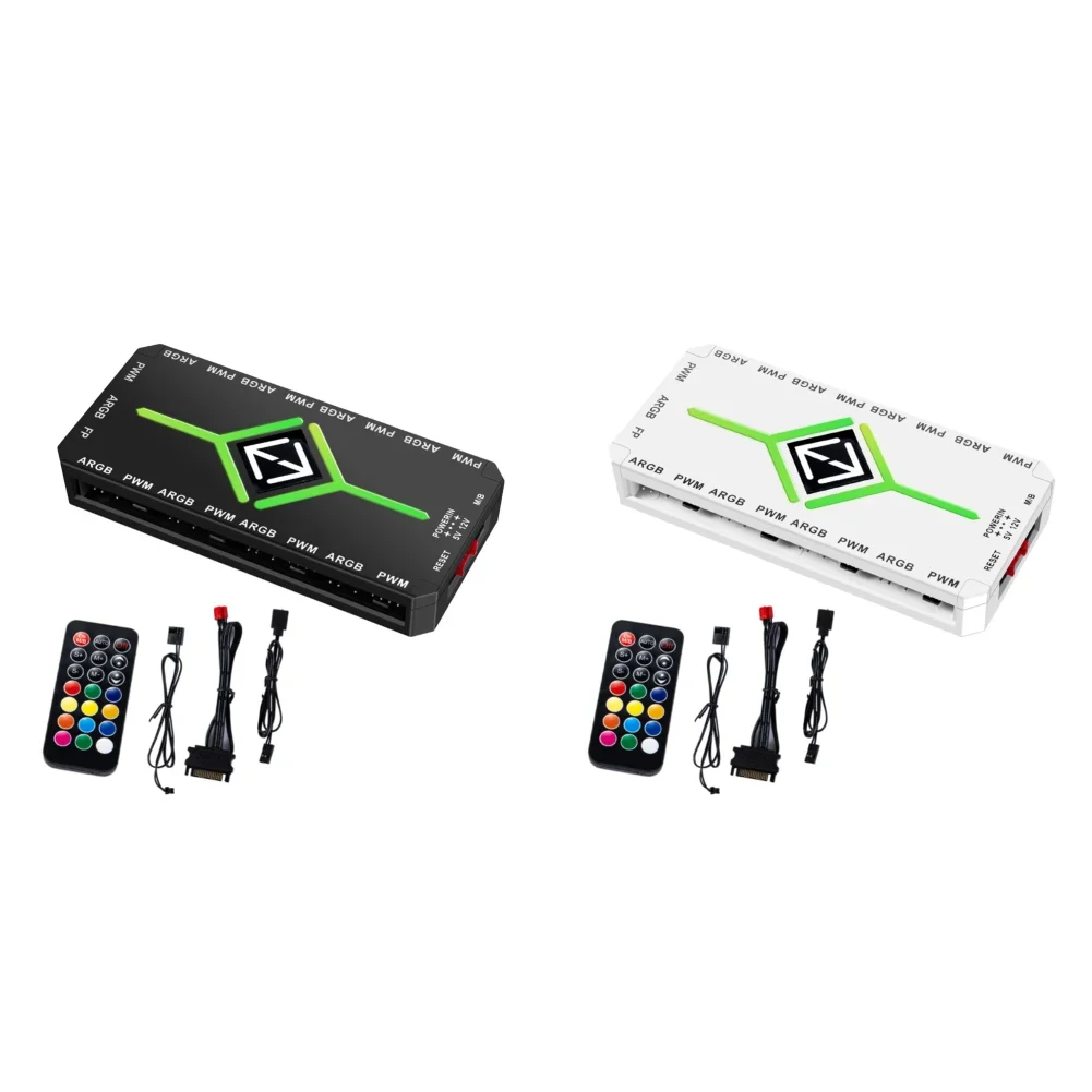 ARGB PWM Fan Hub Adapter With ARGB Controller 1To9 Port thumbnail 2