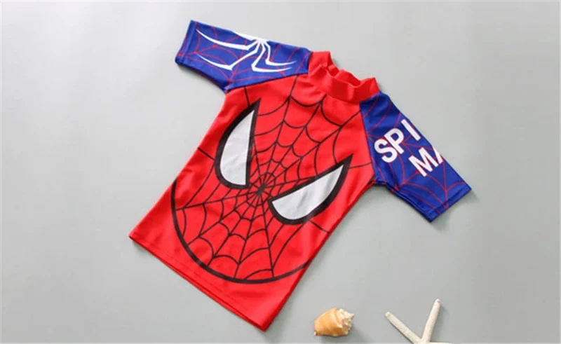 Boy Two Pieces Suit Swimwear 2-9 Year Children Short Sleeve Swimsuit Kid Cool Cartoon Beachwear Baby Bathing Suit 3