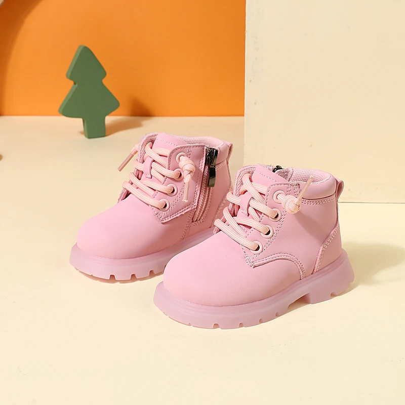 2024 New Autumn Children Boots Leather Toddler Boys Ankle Boots Soft Sole Non-slip Fashion Little Girls Boots EU 15-25 - Image 3