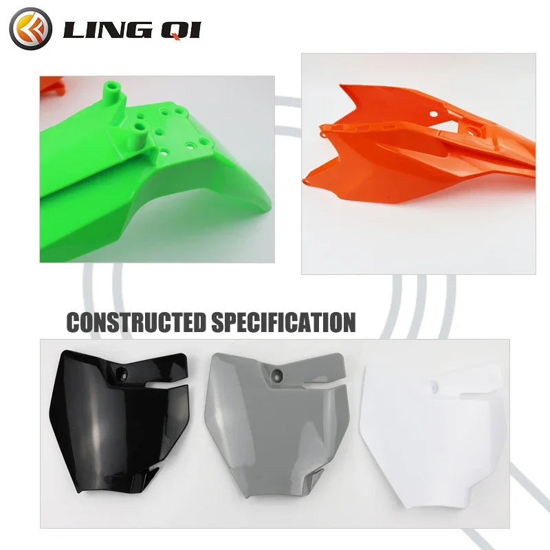 LING QI Motorcycle Plastic Fairing Body Kit Cowling For China KT65 Motocross Dirt Bike Pit Bike KT 65 Motorcycle Parts
