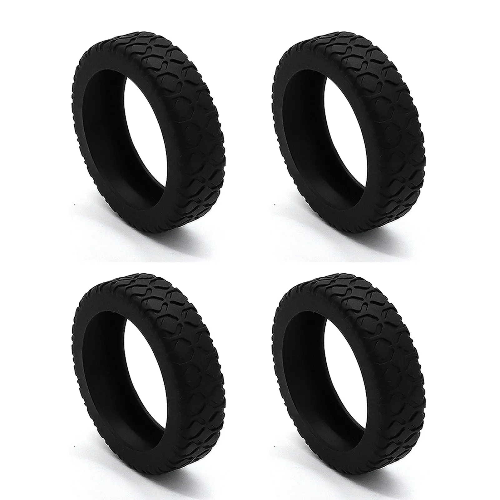 4 Copricerchi Per Bagagli In Silicone - Antiscivolo E Antirumore Nero - Foto 11