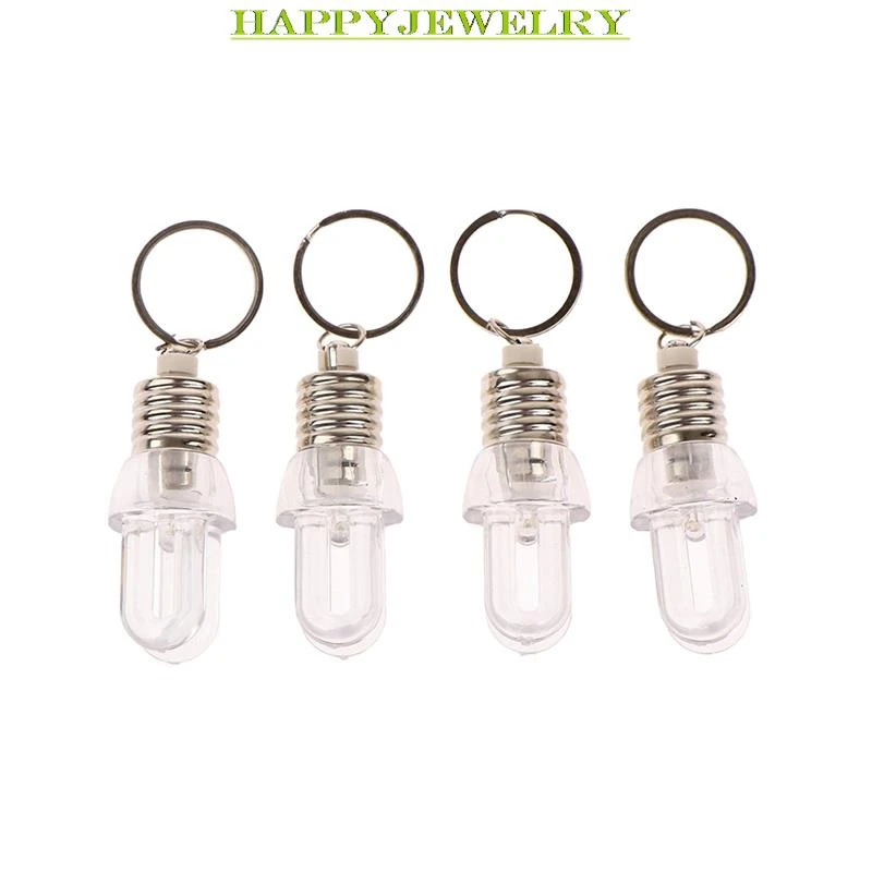 2pcs Creative Lighting Mini Led Light Bulb Keychain Key Ring Illuminate