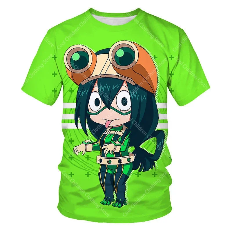 My Hero Academia Summer Boys Girls  Short Sleeve Clothing for Tee Cute casual fashion Parent Child Clothing Short Sleeve T-shirt 3