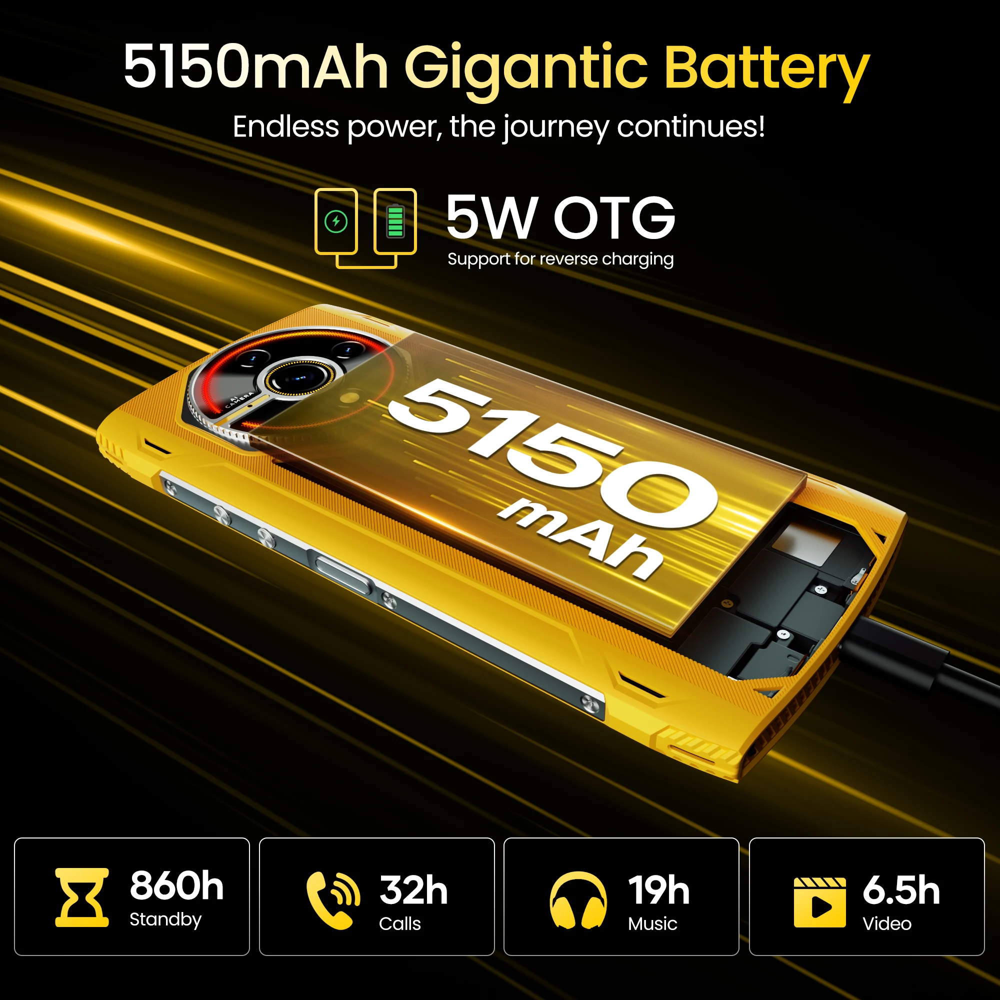 LAGENIO Panther 2 Pro 4G Rugged Smartphone Android 15 8GB+256GB Mobile Phone 50MP 5150mAh 6.7 " HD Ultra-thin Cellphone Gemini