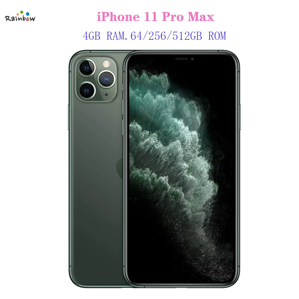 Original Apple iPhone 11 Pro Max 6.5" 4G LTE 4GB&amp64/256/512GB IOS A13 Bionic Hexa Core Triple Cell Phone |