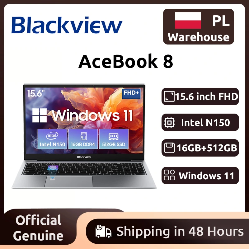 Blackview AceBook 8 Laptop 15.6" Intel Processor N150 16GB RAM 512GB SSD + expansion up to 1TB Windows 11 Home 15.6"