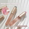 Jelly Pink Nail Art Silicone Brush Reusable Mirror Powder Pigment Applying Manicure Tool Soft Q-elastic Smudge Nail Brush Stick 1