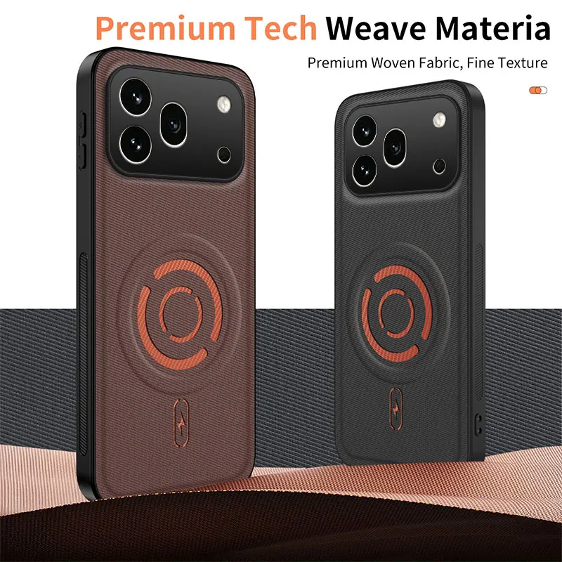 High-End Fabric Magnetic Wireless Charging Phone Case