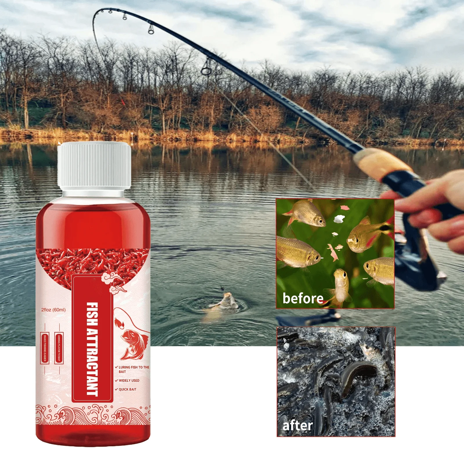 

Fishing Bait Attractants High Concentration Groundbait Trout Cod Carp Wild Fish Shrimp Lure Sea River Fish Concentrated Liquid
