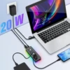 RSHTECH RGB USB 3.0 Hub with 7Port 5Gbps Data Transfer Splitter and 14 Lighting Modes for Computer Laptop PC Accessories 3