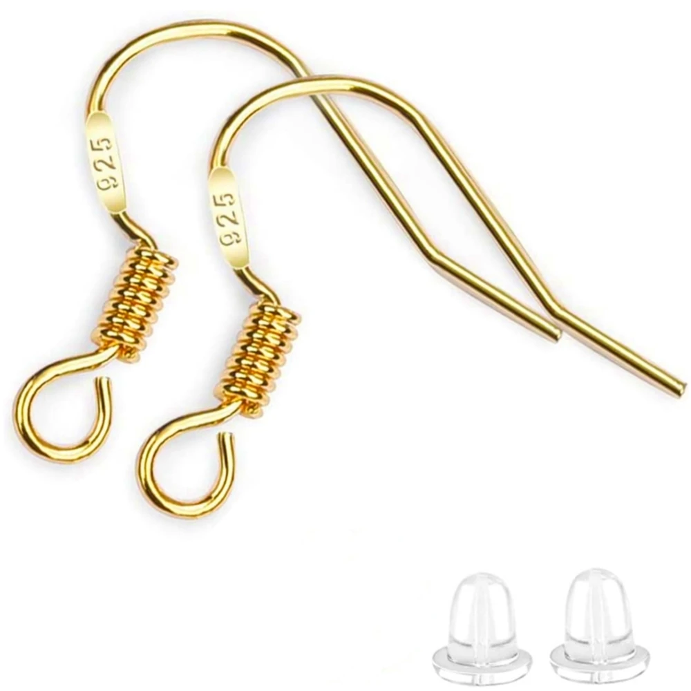 50 stücke 200 hypo allergene Fisch ohr drähte französische Ohrring haken stücke Gummi rückens topper für Schmuck herstellung