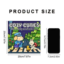 COZY CUTIES: Adorable Adult Coloring Book for Relaxation and Celebration (20x20cm 24pages)