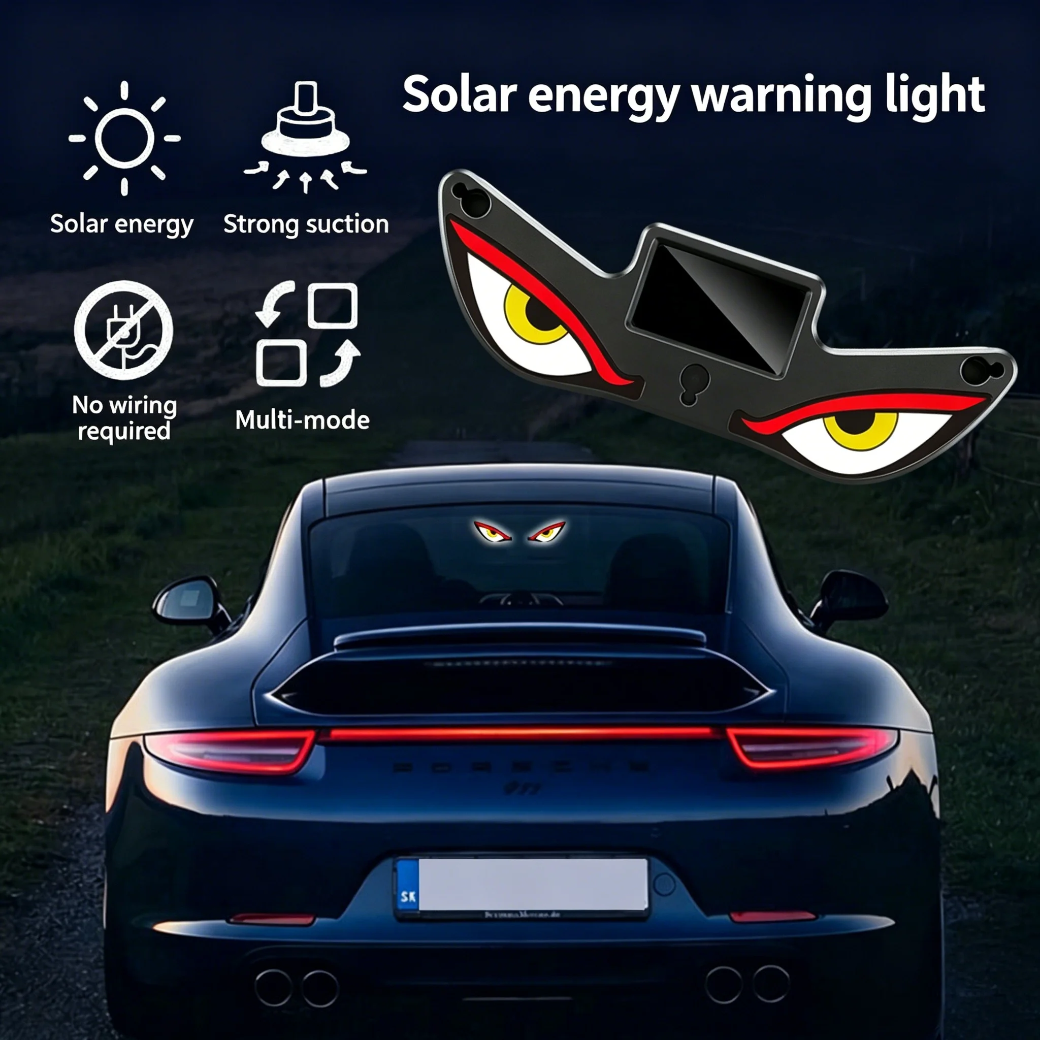 멋진 악마의 눈 LED 분위기 조명 새로운 태양광 자동차 네온 USB 충전식 호흡 장식 조명