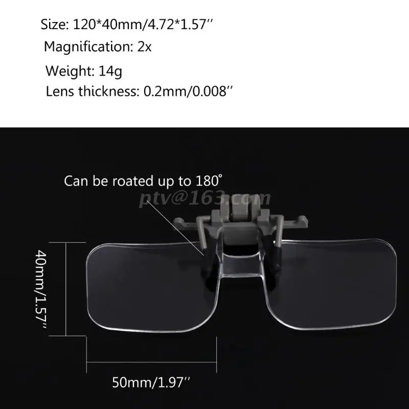 Glasses Style Magnifier Magnifying Glass with Clip 2X For Reading magnifying glass,reading magnifier