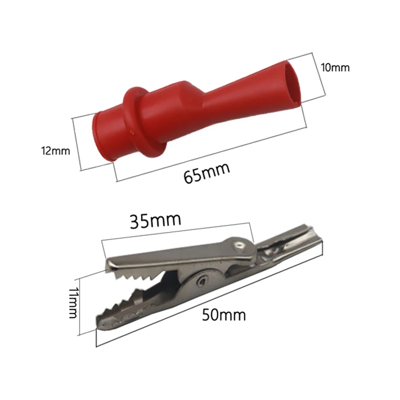 10A 1000V Alligator Crocodile Test Clip Clamp For Multimeter Tester Probe Crocodile Clip 2PCS