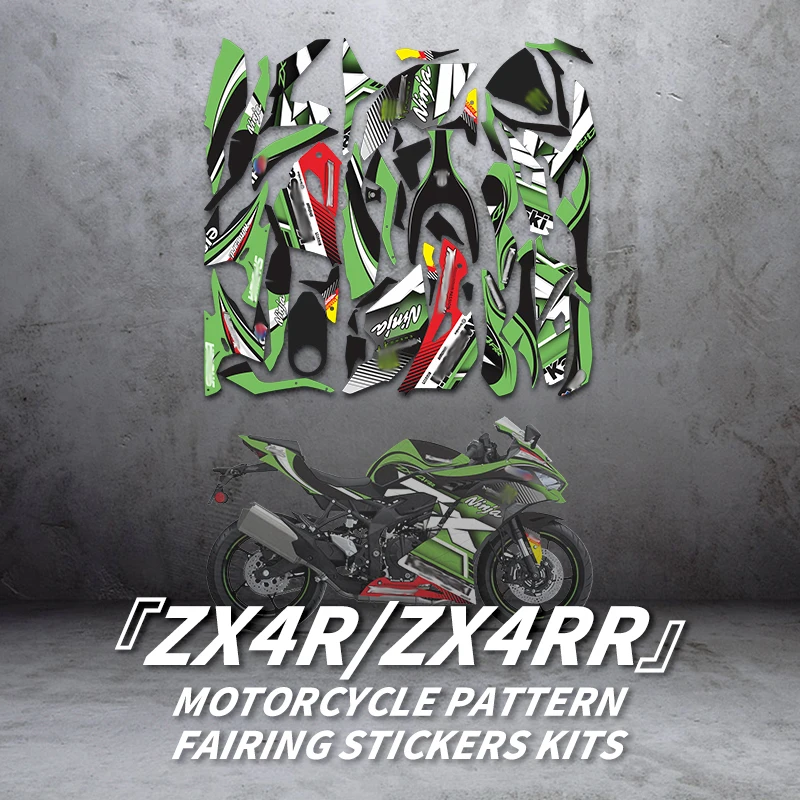 Used For KAWASAKI ZX4R 4RR Motorcycle Fairing Stickers Kits Pasted On Bike Accessories Decoration Protection Colorful Decals