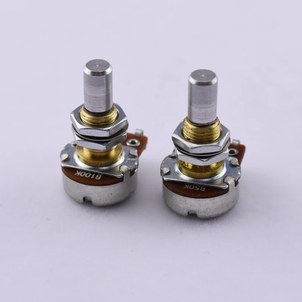 1 Piece Brass Bushing Solid Shaft Balance Potentiometer(POT) With Center Detent For Electric Bass -（B50K/B100K） Made in Korea