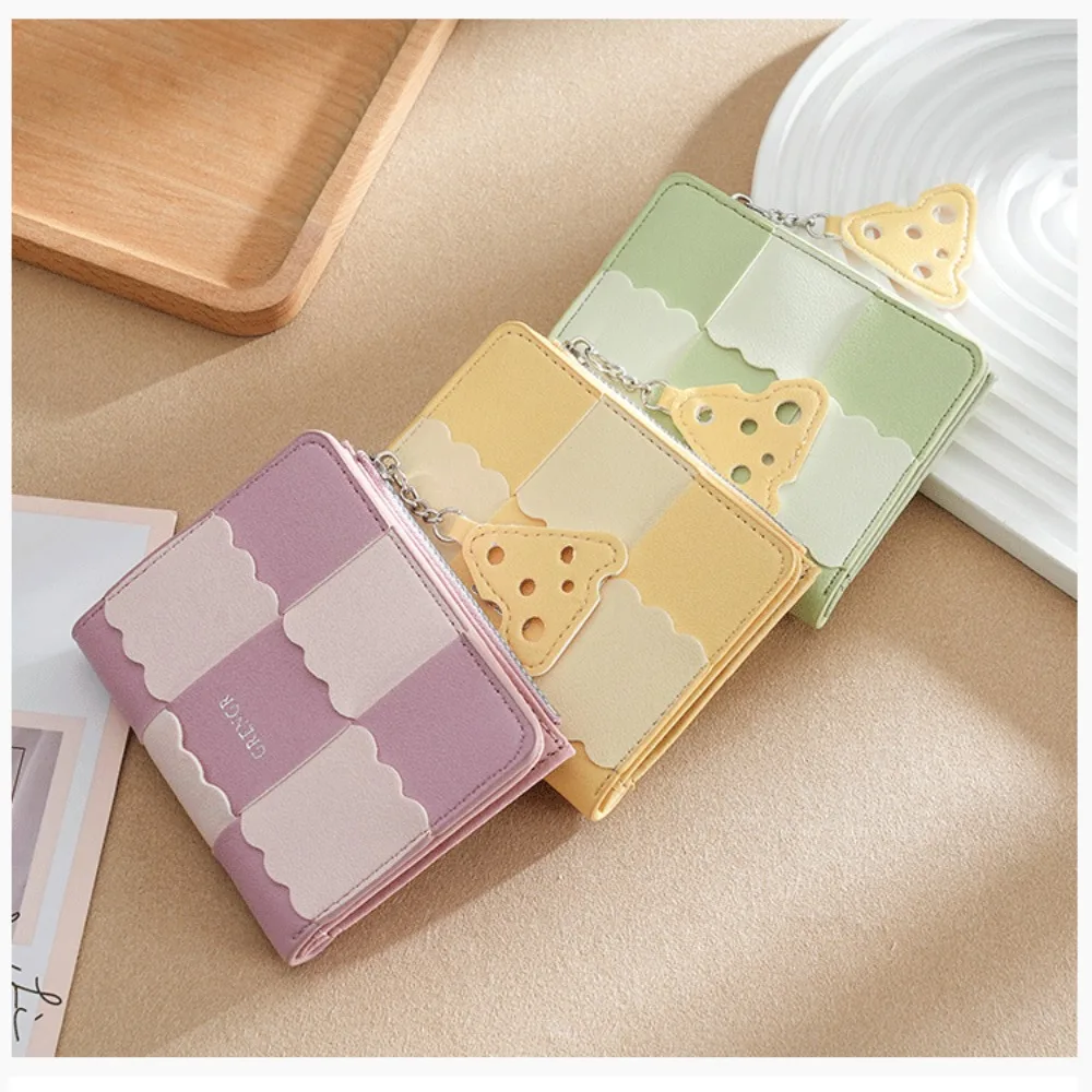 Original Biscuit Woven Short Wallet with Multiple Card Slots Small Exquisite Minimalist Document Bag Zero Wallet Female