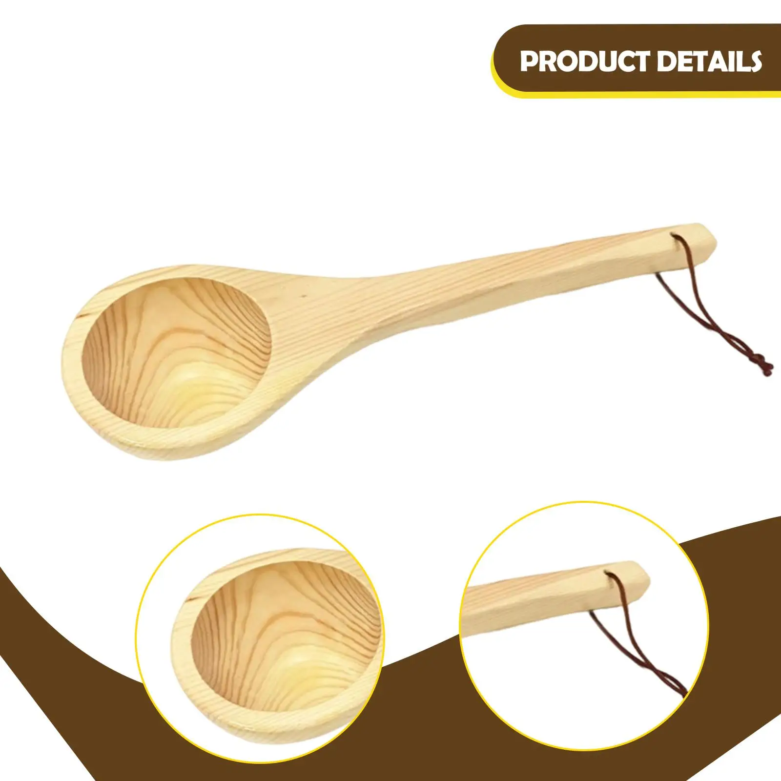 사우나룸 스푼 스프루스 소재 실용적인 목욕용 스쿱 가정용 스팀룸을 위한 인체공학적 손잡이