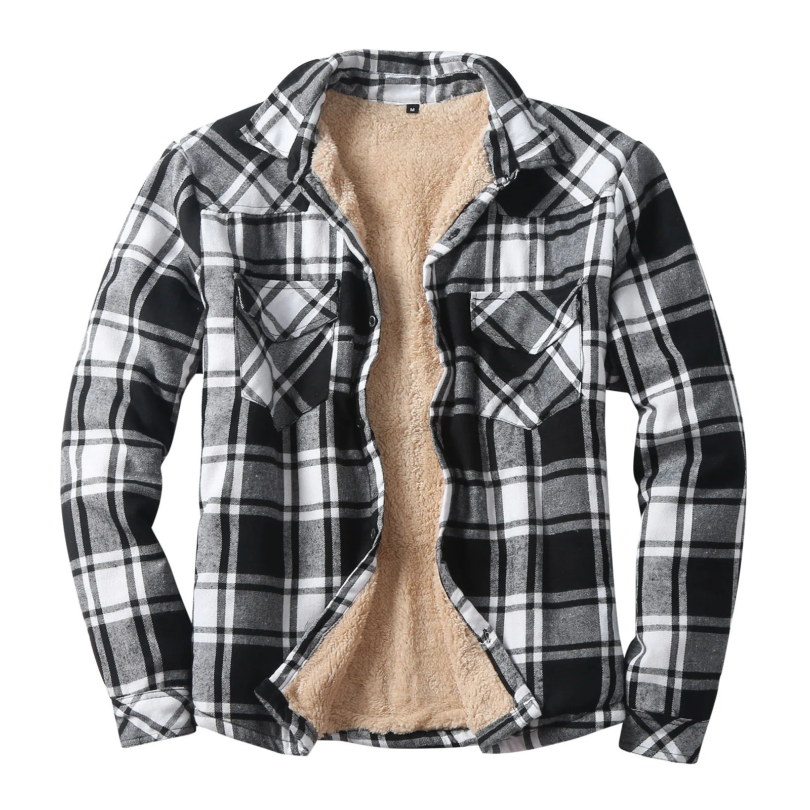

Knitted Cardigan Sweater Fall/Winter New Fleece Male Jacket Men's Clothing Plaid Printed Long Sleeve Warm Hooded Sweater Coat