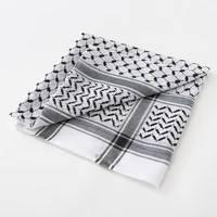 Traditionnel Arafat Kuffiyeh palestinien noir et blanc arabe Kafiya Shemagh Keffiyeh moyen-orient écharpe enveloppement Jacquard bandeau 2