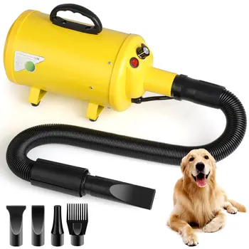 Dog Hair Dryer, 3.8HP 2800W Pet Grooming Blower for Large Dogs Hair Force Blaster with Heat, Stepless Speed Adjustable 1
