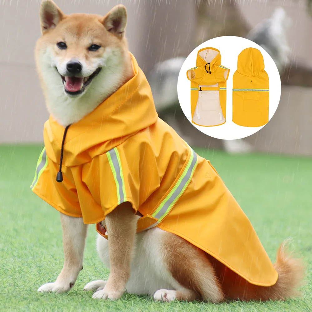 Pet poncho Dog Raincoats Reflective Small Large Dogs Rain Coat Waterproof Jacket S-5XL Fashion Outdoor Breathable Puppy Clothes