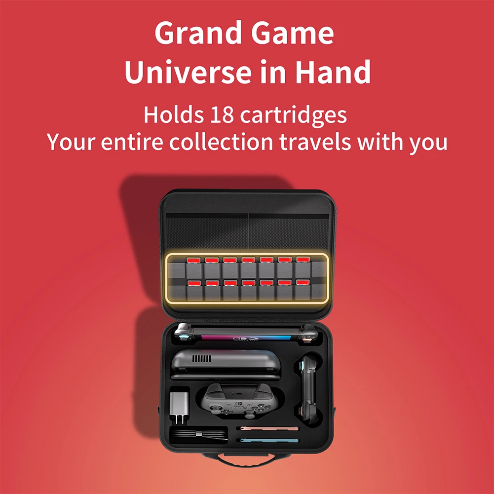 Carrying Case with Handle and Shoulder Strap Portable Storage Bag Waterproof and Shockproof Travel Case for Nintendo Switch2