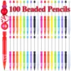 100Pcs Beaded Pencil for Students Non Sharpening Pencil 0.5 Non Refilling Beadable Automatic Cute Writing Pencil Wholesale 1