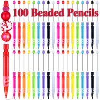 100Pcs Beaded Pencil for Students Non Sharpening Pencil 0.5 Non Refilling Beadable Automatic Cute Writing Pencil Wholesale 1
