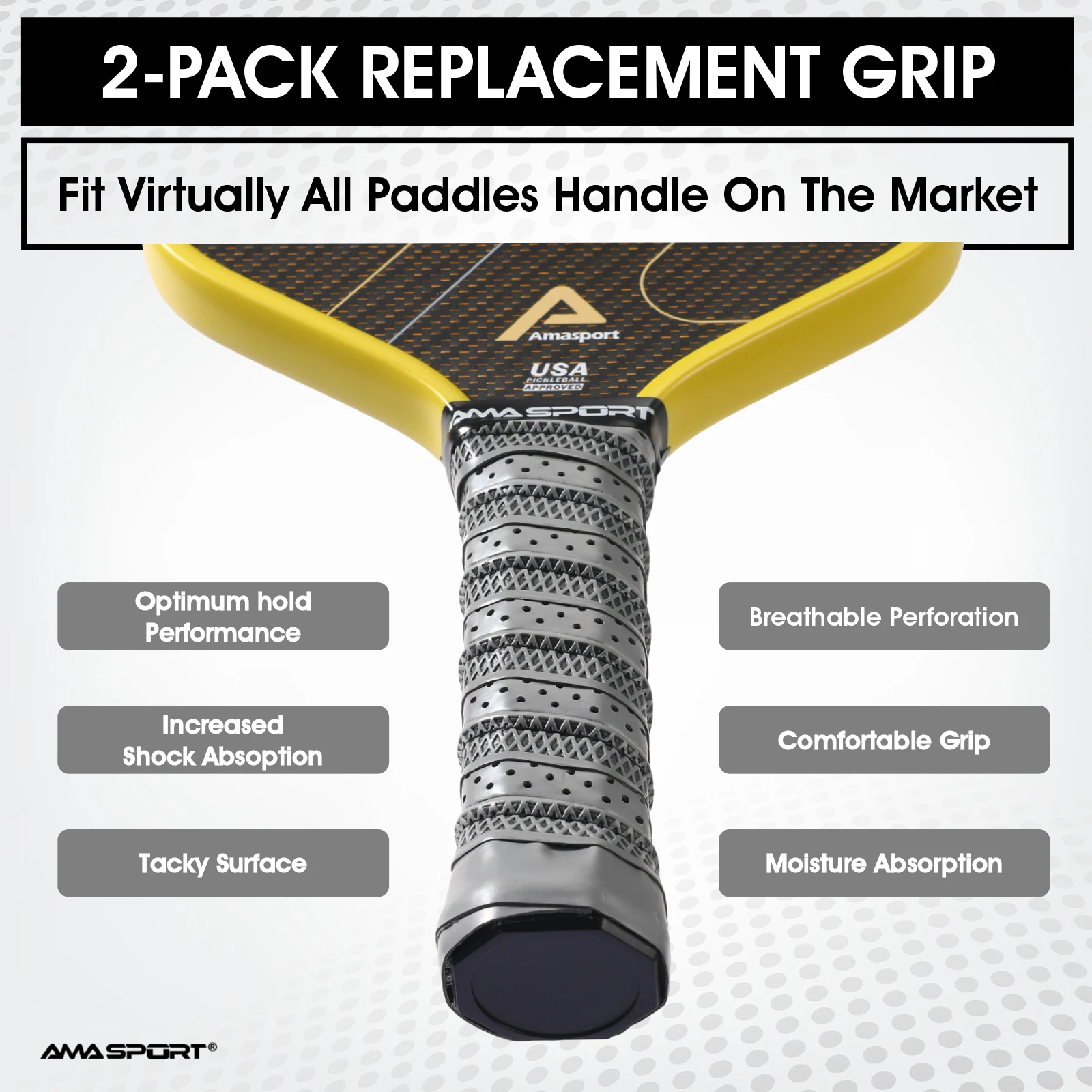 Non-Slip Pickleball Paddle Grip Tape Moisture-Wicking Pickball Replacement Grip Premium Pickleball Racket Replacement Grip Wrap