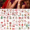 10 Sheets Christmas Luminous Tattoo Stickers,Cartoon Snowman Christmas Patterns,Glow In The Dark Waterproof Temporary Tattoos 3