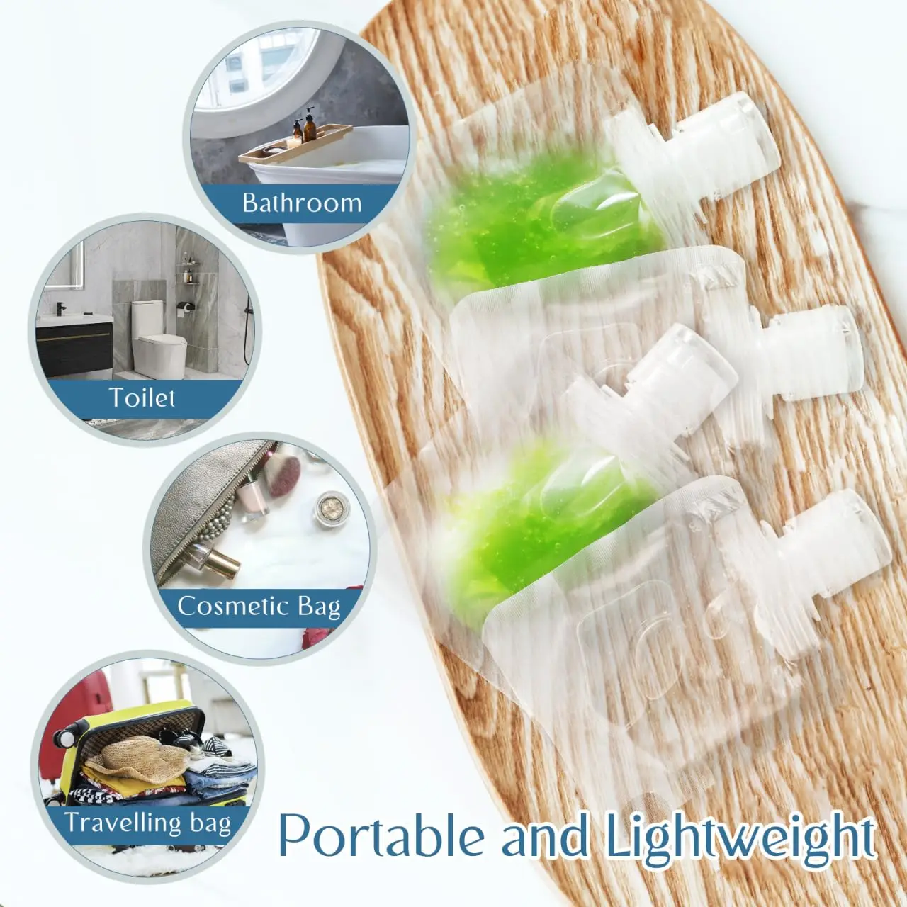 10Pcs 30/50/100ML Thickened Travel Subpackage Cosmetic Lotion Shower Gel Shampoo Portable Facial Cleanser Storage Organizer Bag 4