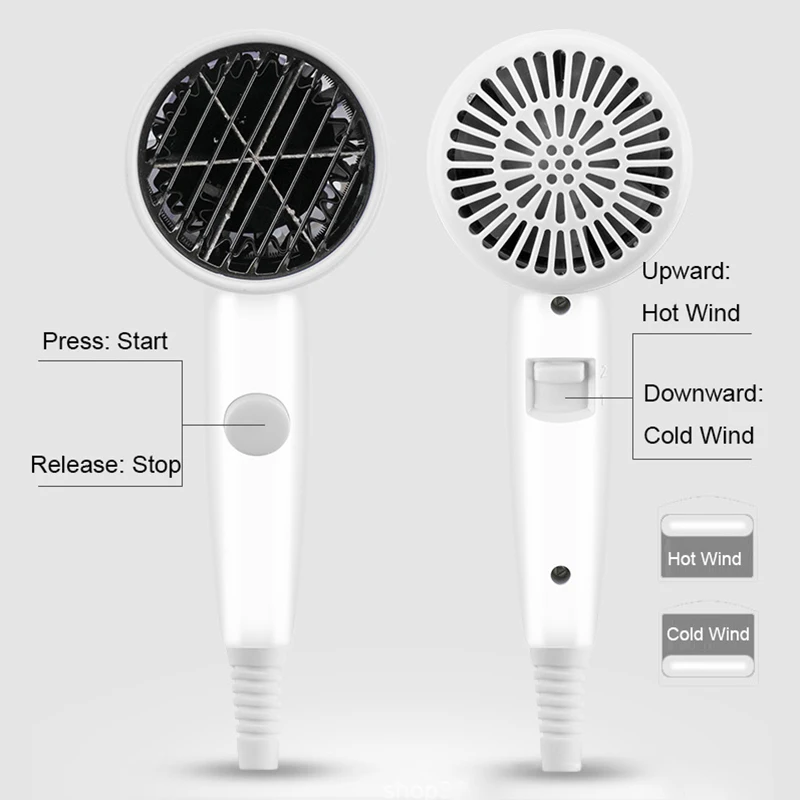 DMWD Hot/Cold Wind Blow Hair Dryer Electric Wall Mount Hairdryers Hotel Bathroom Dry Skin Hanging Brush Air Blower With Stocket