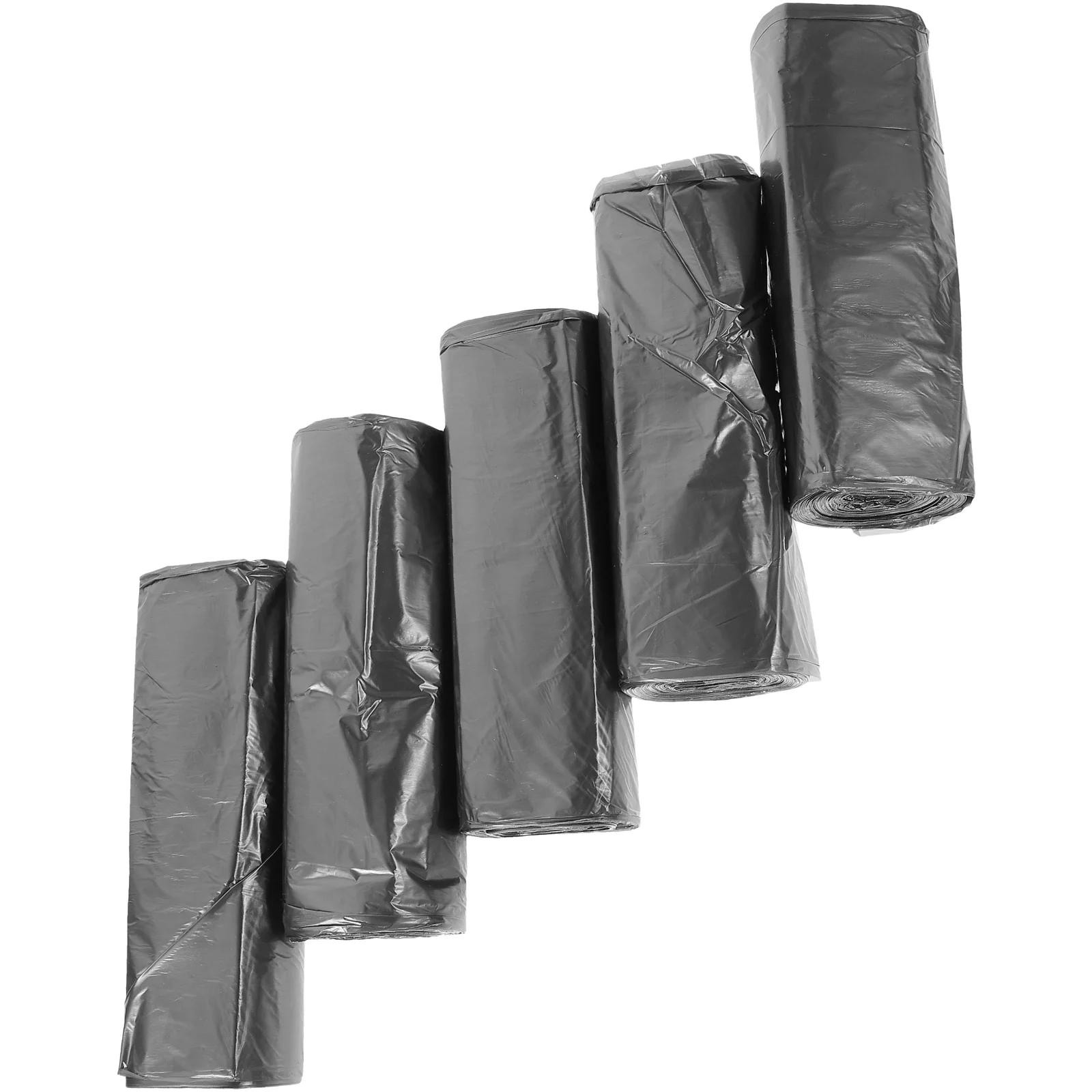 

5 Rolls Thick Garbage Trash Bags Kitchen for Home Plastic Bathroom Polyethylene