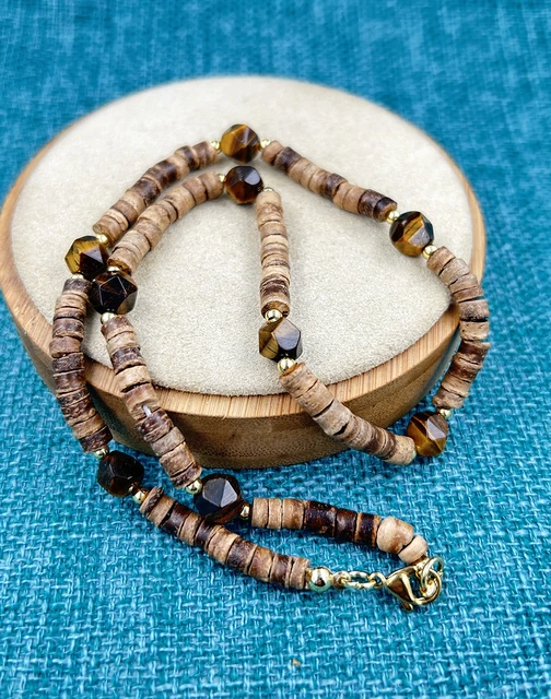 Mens Necklace/ Glass Beads Necklace with Africa / Ankh Pendant – Kelis  Africa