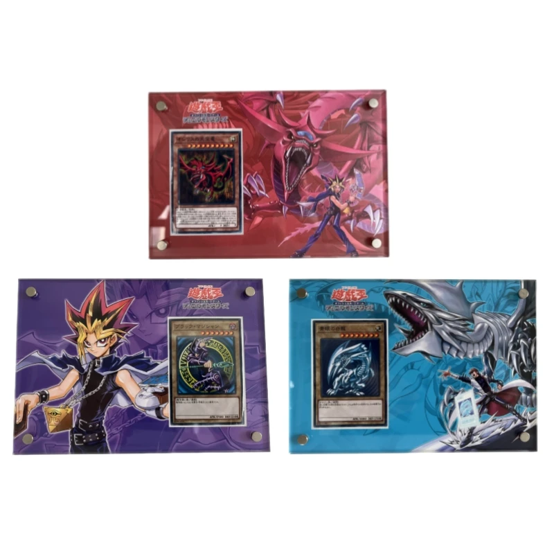 

Yu Gi Oh Blue-Eyes White Dragon Yugi Muto Animation Characters Card Brick Display Stand Anime Classics Game Collection Toy Gift