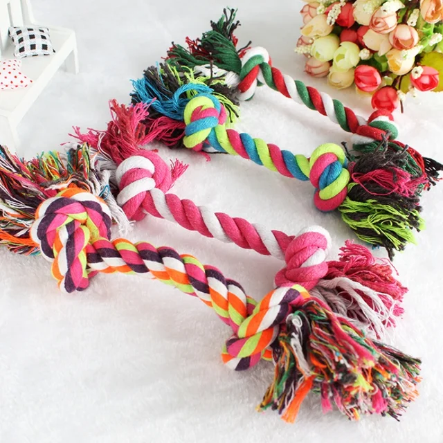 Dog Toy Pet Molar Bite-resistant Cotton Rope Knot for Small Dog Puppy Relieving Stuffy Cleaning Teeth Pet Chew Toys 2