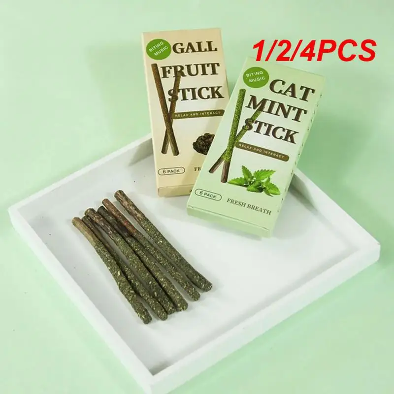 

1/2/4PCS Sticks/box Cat Chews Products All Natural Catnip Sticks Wood Tengo Molar Sticks Teeth Cleaning Cat Sticks for Cats of