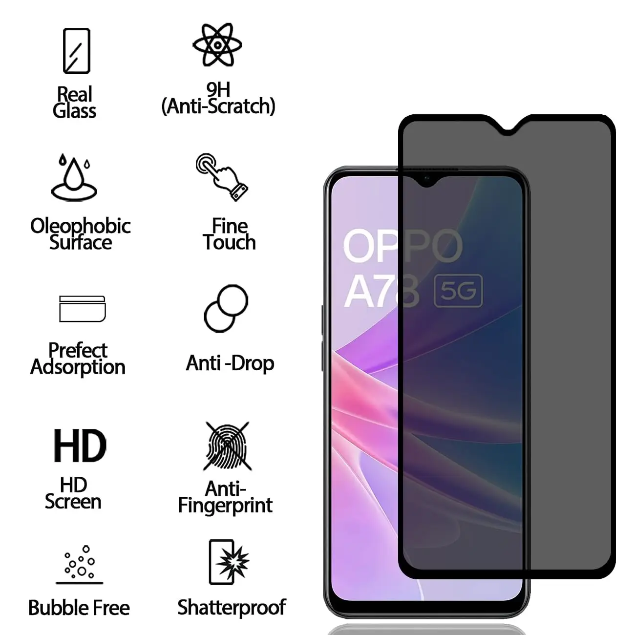 Privacy Anti-Spy Tempered Glass Screen Protector - Ultra Durable and Scratch Resistant