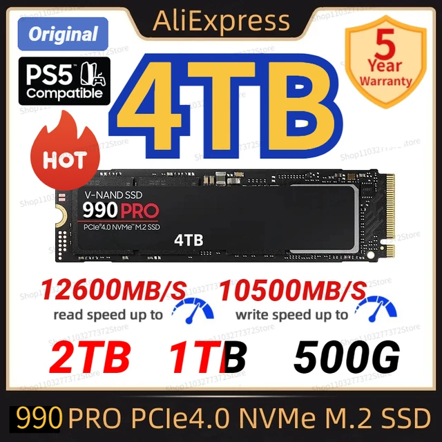 Disque SSD interne NVMe PCI-e 5e gén. Game Drive PS5 de 1 To de