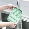 Silicone Faucet Mat Kitchen Sink Tray Soap Dispenser Sponge Drain Pad Sink Splash Drying Mat Countertop Storage Tray Soap Tray 3