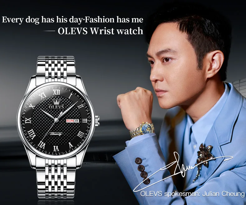 OLEVS 5562 Men's Luxury Stainless Steel Watch description image