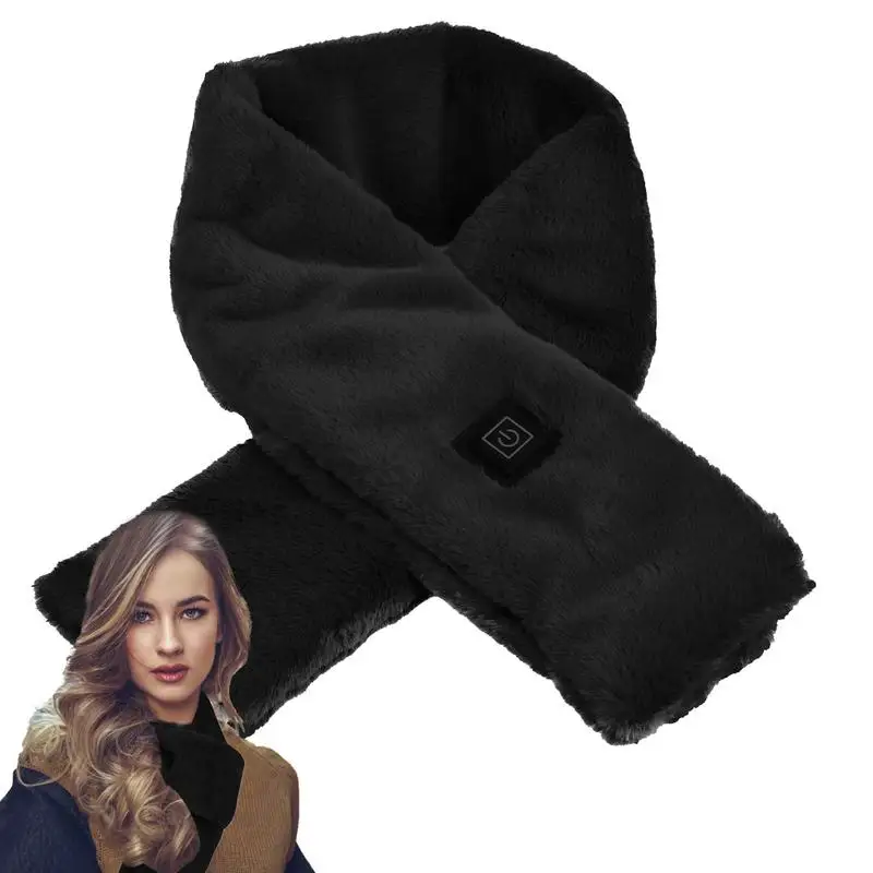 

Winter Scarf Heated Scarf USB Women Heating Scarf Neckerchief Imitation Rabbit Fur Scarves Shawl Neck Warmer Washable