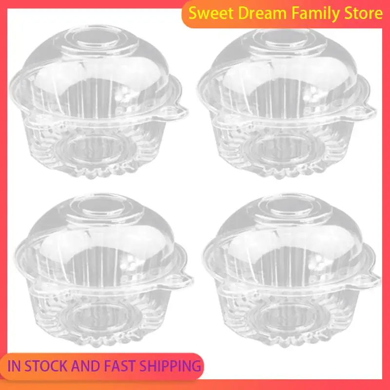 SDFC-200 Pieces Of Transparent Plastic Single Cupcake Cake Box Muffin Dome Holder Box