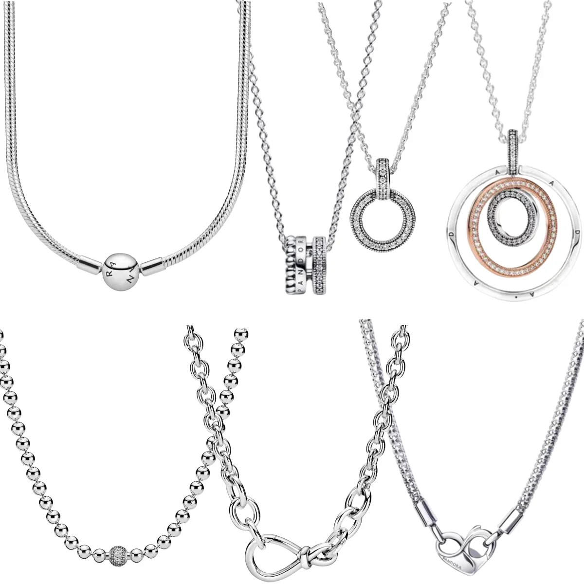 

Best selling women's jewelry 925 sterling silver circular necklace suitable for original Pandora accessories DIY women's charm g