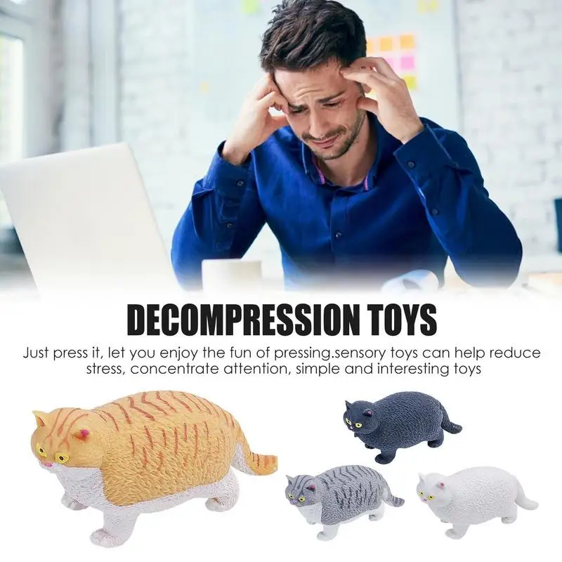 

Fat Cat Relaxing Kids Toy Soft Squeeze Toys Flexible Animal Finger Toy Anti Stress Fidget Palyset Perfect Gift For Kids Adults