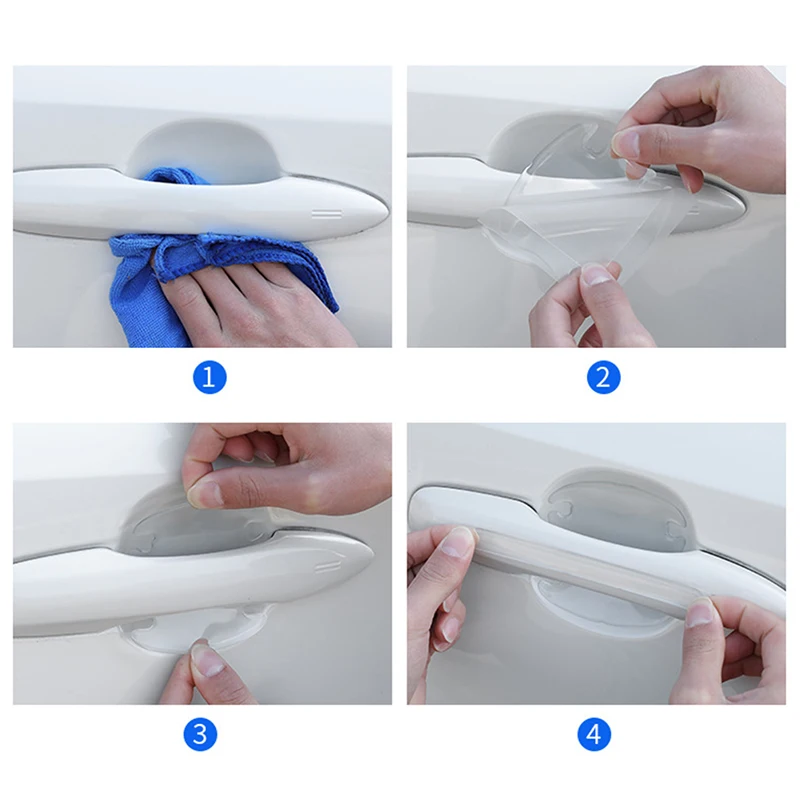 투명 자동차 스티커 보호기 자동차 문 스크래치 도어 핸들 스티커 백미러 보호 스트립 자동차 액세서리