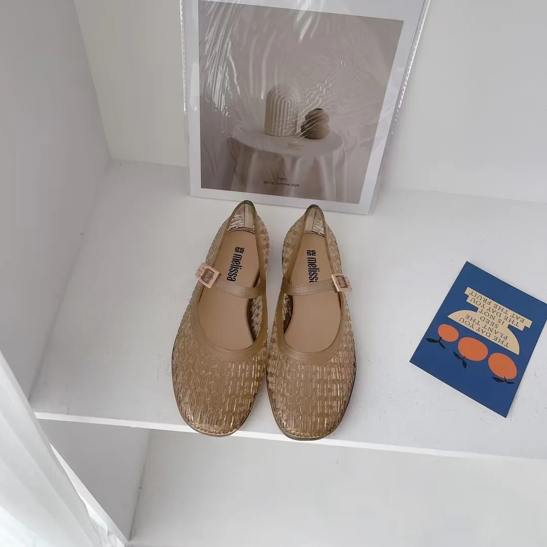 Mini Melissa Casual Flat-soled Women Sandals Hollow Out Clear