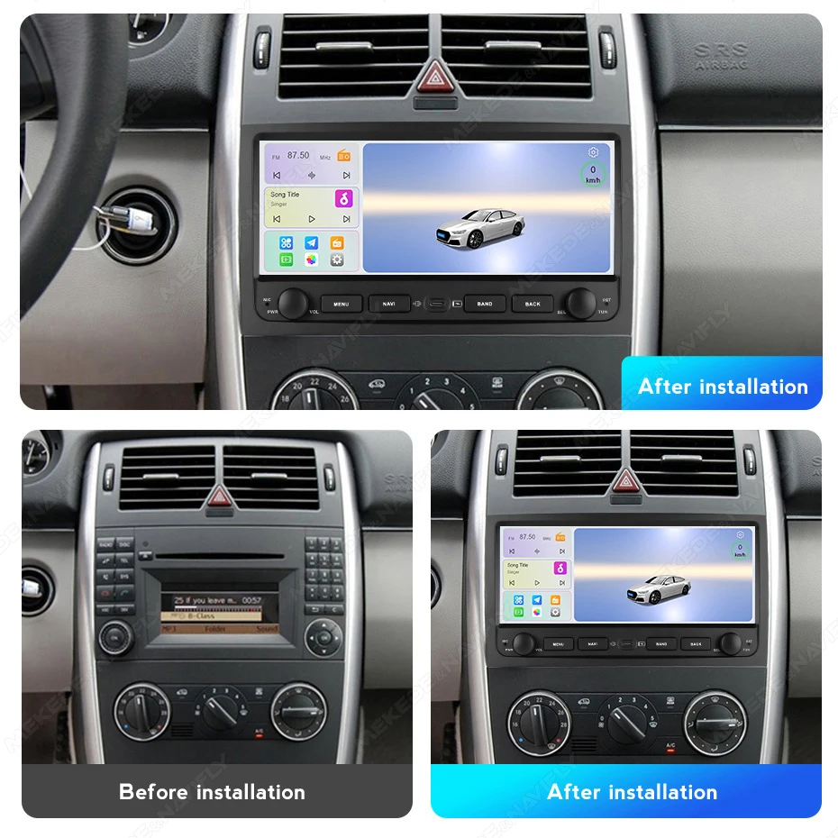 Sistema di Navigazione GPS Android MEKEDE per Mercedes Benz Classe B200, Sprinter W906, Viano Vito W639, Radio Auto con WIFI, Stereo e Carplay - Image 2